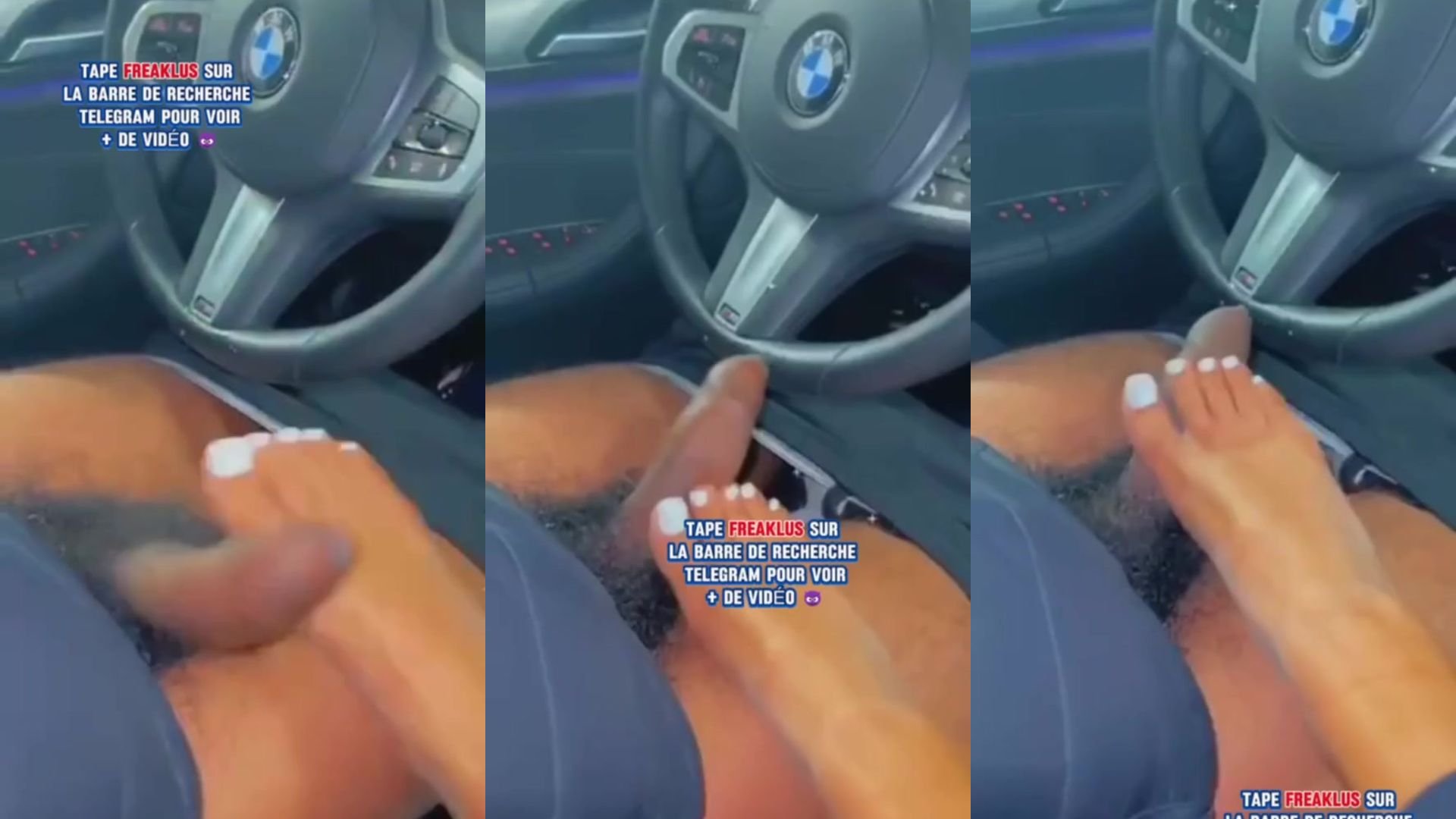 Dali75 donne un footjob a son mec dans la voiture